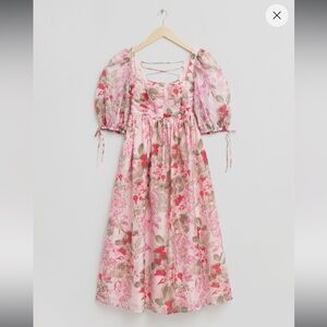 & Other Stories Babydoll Tied Sleeve Detail Dress